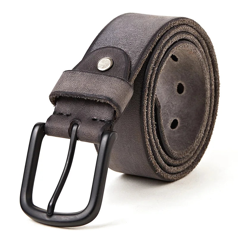 100% Matte Metal Pin Buckle Leather Men's Belt - Cottonese.com