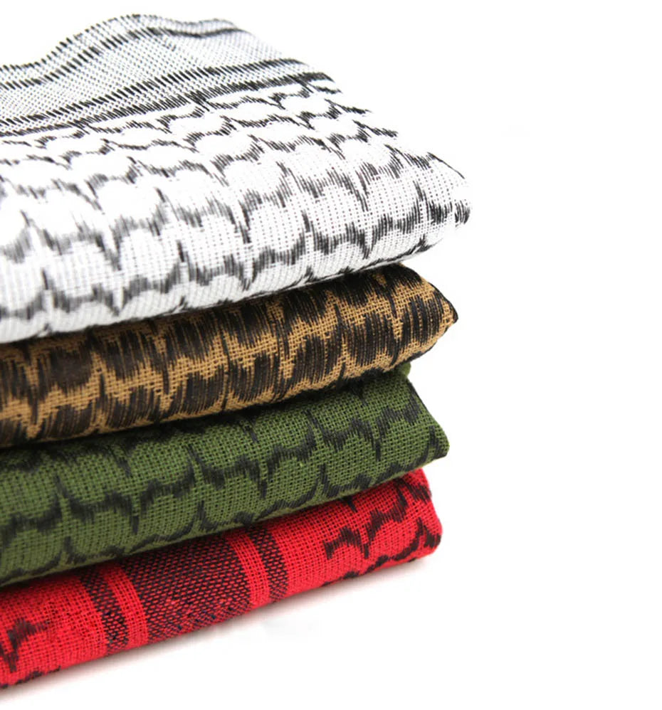 Maikun Cotton Arab Scarves Men Winter Military Keffiyeh Windproof Scarf Muslim Hijab Shemagh Tactical Desert Square Wargame - Cottonese.com