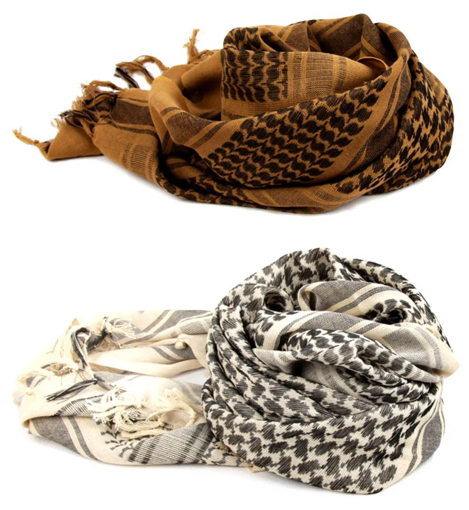 Maikun Cotton Arab Scarves Men Winter Military Keffiyeh Windproof Scarf Muslim Hijab Shemagh Tactical Desert Square Wargame - Cottonese.com
