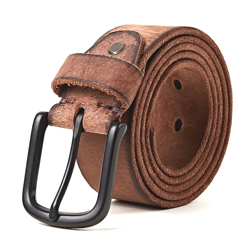 100% Matte Metal Pin Buckle Leather Men's Belt - Cottonese.com