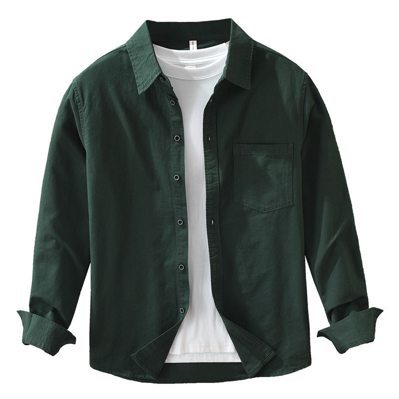 Men's Simplicity Long Sleeve Shirt Casual All-match Literary Loose Top - Cottonese.com