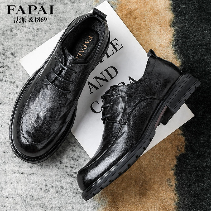 French Classic: Round-Toe Leather Oxfords - Cottonese.com