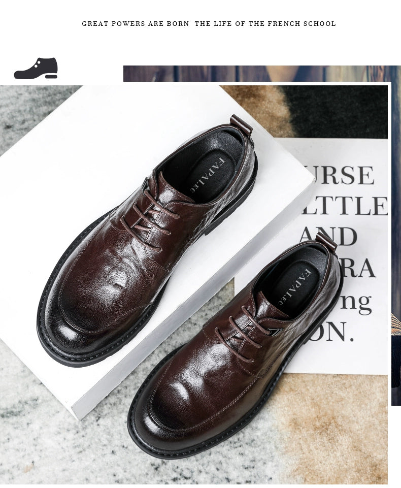 French Classic: Round-Toe Leather Oxfords - Cottonese.com