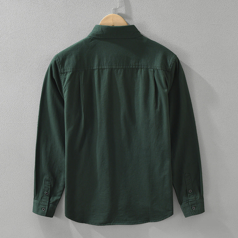 Men's Simplicity Long Sleeve Shirt Casual All-match Literary Loose Top - Cottonese.com