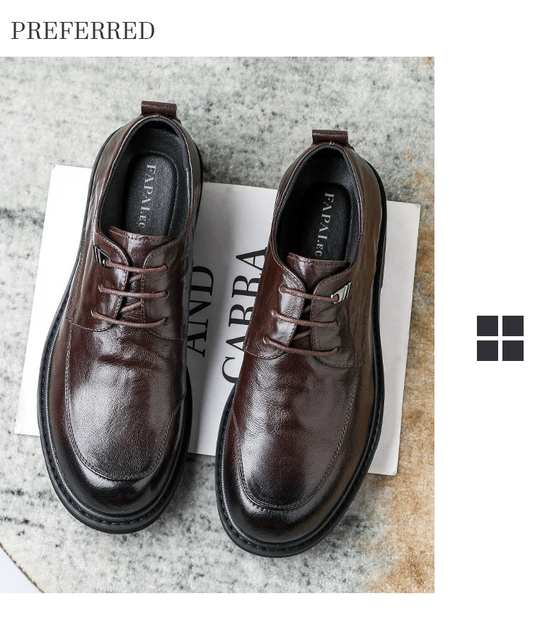 French Classic: Round-Toe Leather Oxfords - Cottonese.com