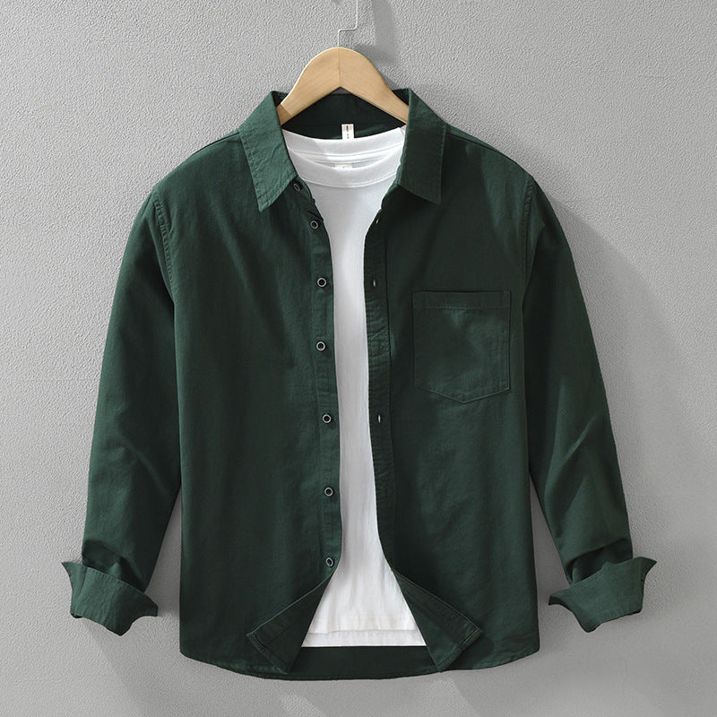 Men's Simplicity Long Sleeve Shirt Casual All-match Literary Loose Top - Cottonese.com