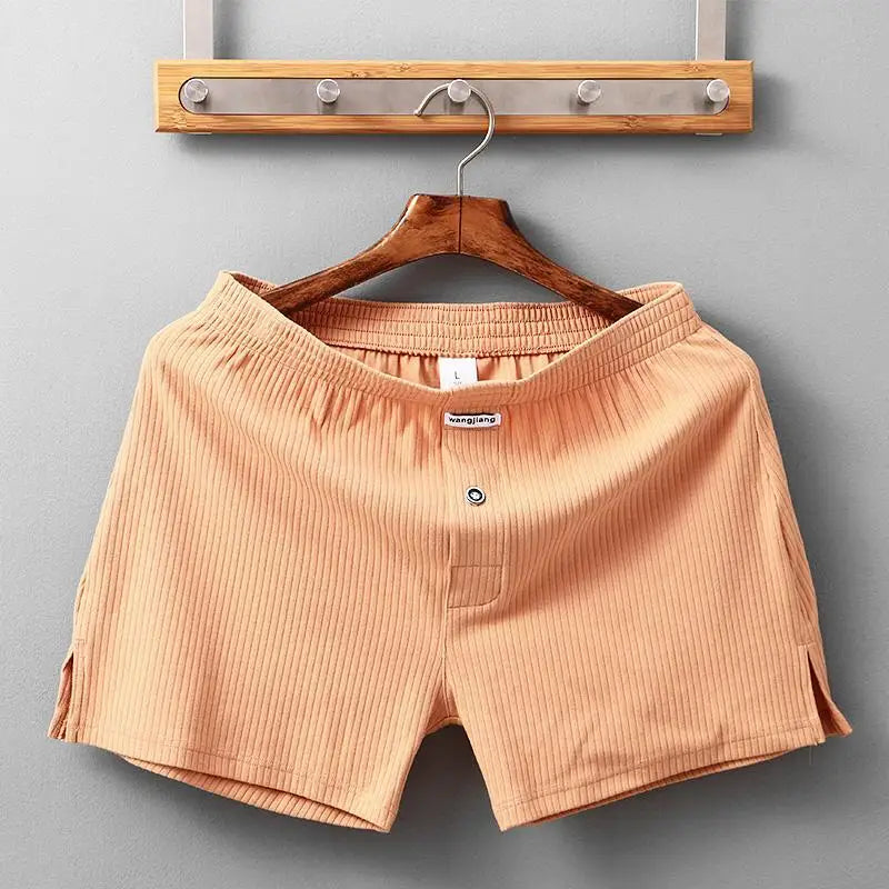 WJ Stretch Cotton Underwear Mens Boxer Shorts Threaded Aro Pants Sleepwear Loungewear Shorts Boxers Male Underpants Panties - Cottonese.com