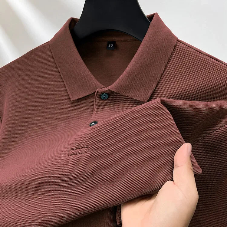 Elevate Your Casual and Active Wear with the Durable 100% Cotton Men's Long Sleeve Polo Shirt - Cottonese.com