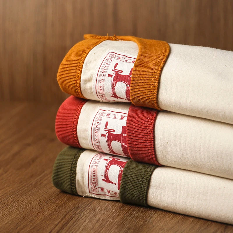 Japanese Retro Style Crew Neck Raglan Sleeves T-Shirt 100% Cotton - Cottonese.com