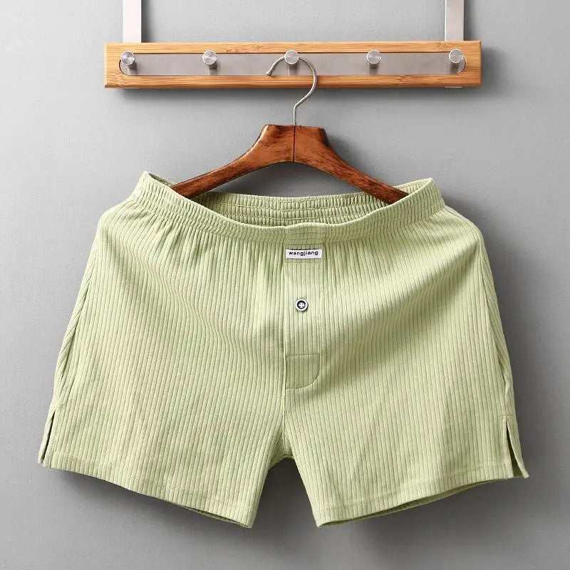WJ Stretch Cotton Underwear Mens Boxer Shorts Threaded Aro Pants Sleepwear Loungewear Shorts Boxers Male Underpants Panties - Cottonese.com
