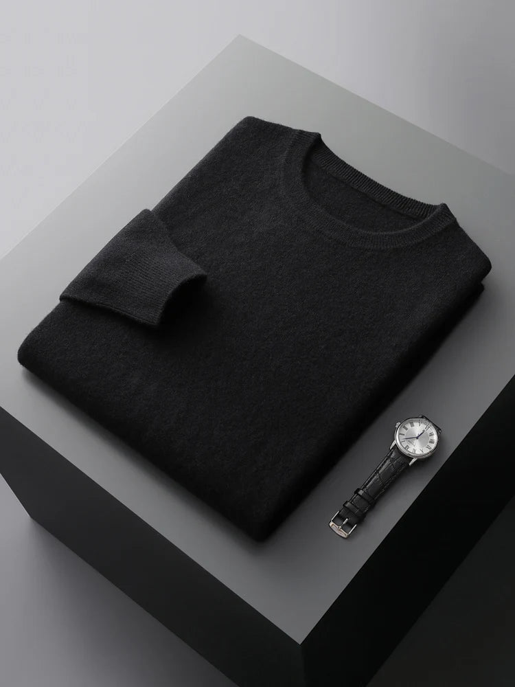 O-Neck Cashmere Sweater 100% Pure Wool - Cottonese.com