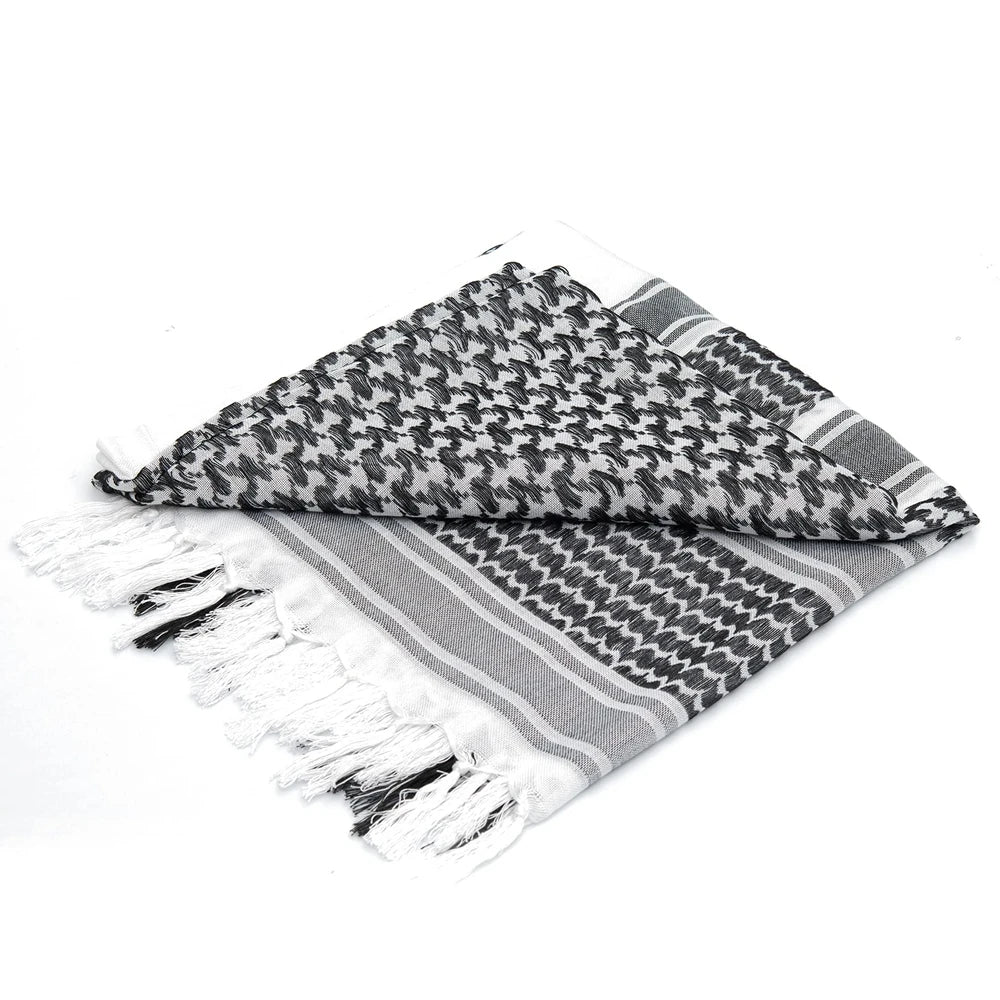 Tactical Arab Shemagh Military Scarf Outdoor Hiking Army Desert Scarves Muslim Hijab for Men Women Windproof Scarf With Tassel - Cottonese.com