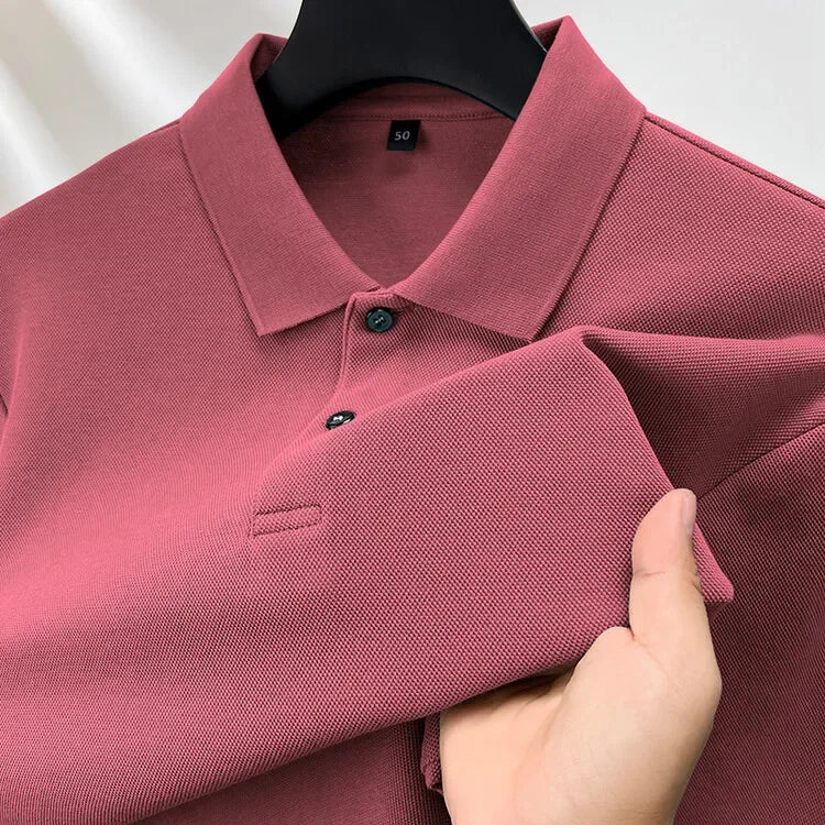 Elevate Your Casual and Active Wear with the Durable 100% Cotton Men's Long Sleeve Polo Shirt - Cottonese.com