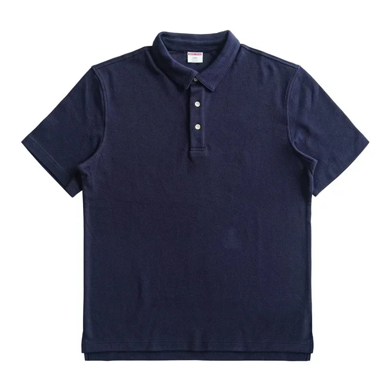 Solid Polo Shirt - Pure Cotton, Short Sleeve, Casual Loose Fit - Cottonese.com