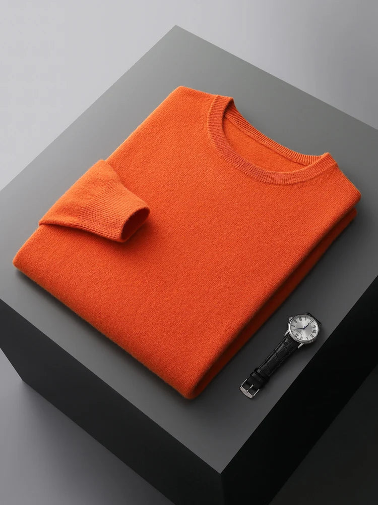 O-Neck Cashmere Sweater 100% Pure Wool - Cottonese.com