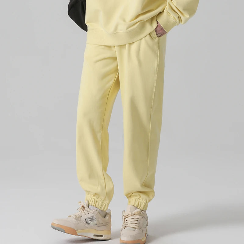 Step Up Your Style with Ultimate Comfort: 100% Cotton Casual Long Pant French Terry Plain Jogger - Cottonese.com