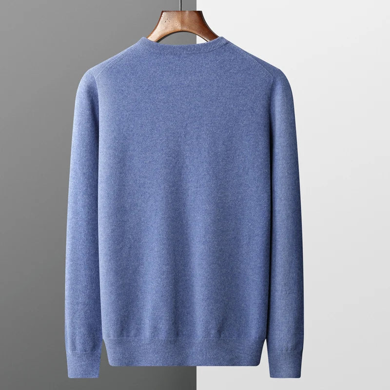 O-Neck Cashmere Sweater 100% Pure Wool - Cottonese.com