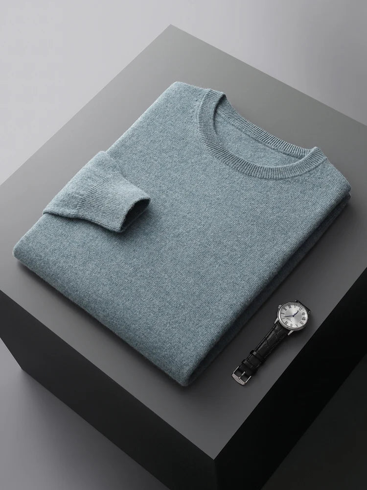 O-Neck Cashmere Sweater 100% Pure Wool - Cottonese.com