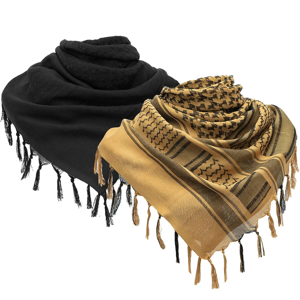 Tactical Arab Shemagh Military Scarf Outdoor Hiking Army Desert Scarves Muslim Hijab for Men Women Windproof Scarf With Tassel - Cottonese.com
