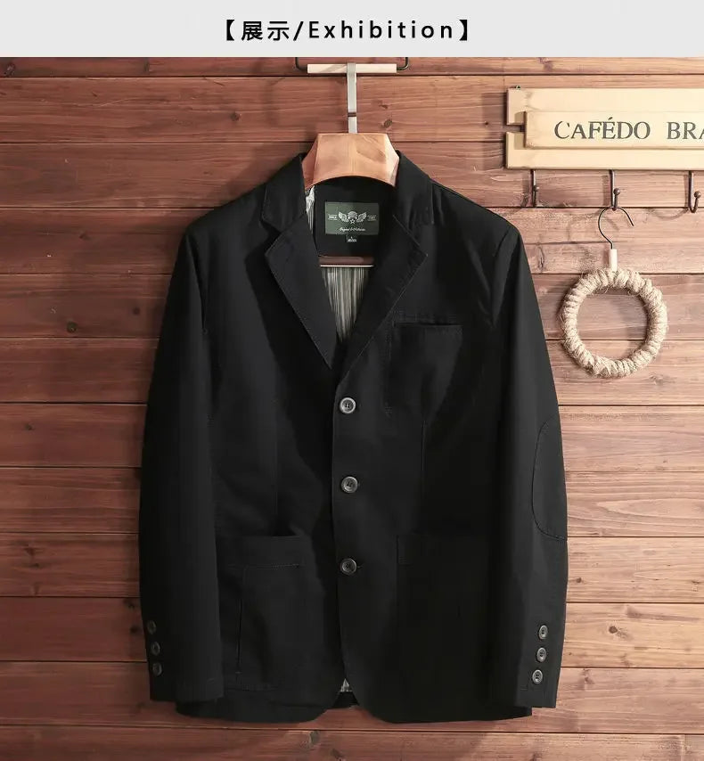 European Plus Size Blazer | Italian-Inspired Business Casual Jacket | Slim Fit Cotton Blazer for Men - Cottonese.com