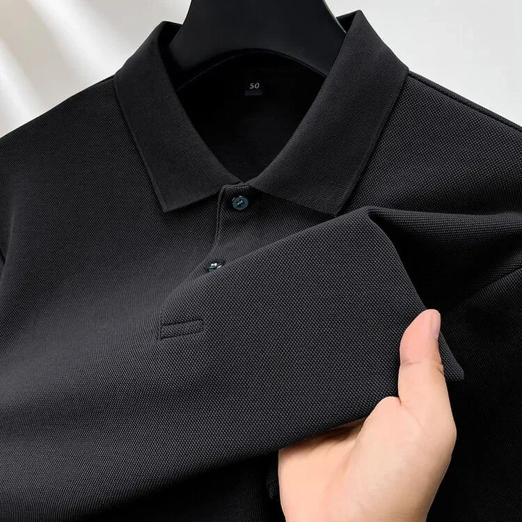 Elevate Your Casual and Active Wear with the Durable 100% Cotton Men's Long Sleeve Polo Shirt - Cottonese.com