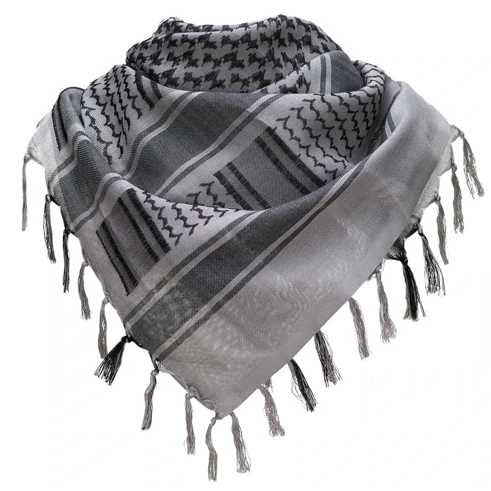 Tactical Arab Shemagh Military Scarf Outdoor Hiking Army Desert Scarves Muslim Hijab for Men Women Windproof Scarf With Tassel - Cottonese.com