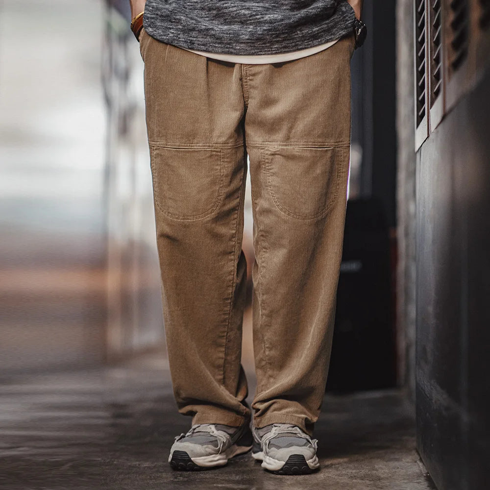 Maden Retro Multi-Pocket Corduroy Casual Pants - Cottonese.com