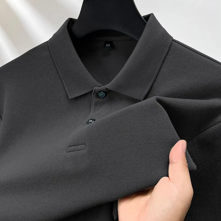Elevate Your Casual and Active Wear with the Durable 100% Cotton Men's Long Sleeve Polo Shirt - Cottonese.com