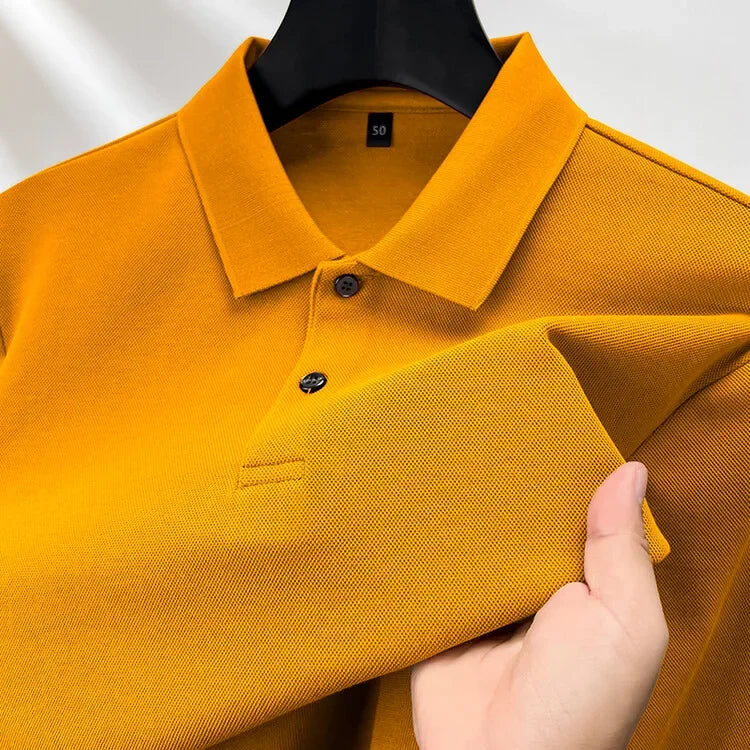 Elevate Your Casual and Active Wear with the Durable 100% Cotton Men's Long Sleeve Polo Shirt - Cottonese.com