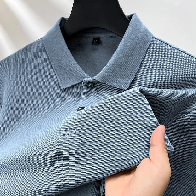 Elevate Your Casual and Active Wear with the Durable 100% Cotton Men's Long Sleeve Polo Shirt - Cottonese.com