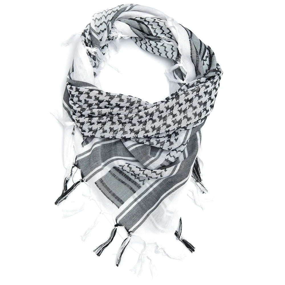 Tactical Arab Shemagh Military Scarf Outdoor Hiking Army Desert Scarves Muslim Hijab for Men Women Windproof Scarf With Tassel - Cottonese.com