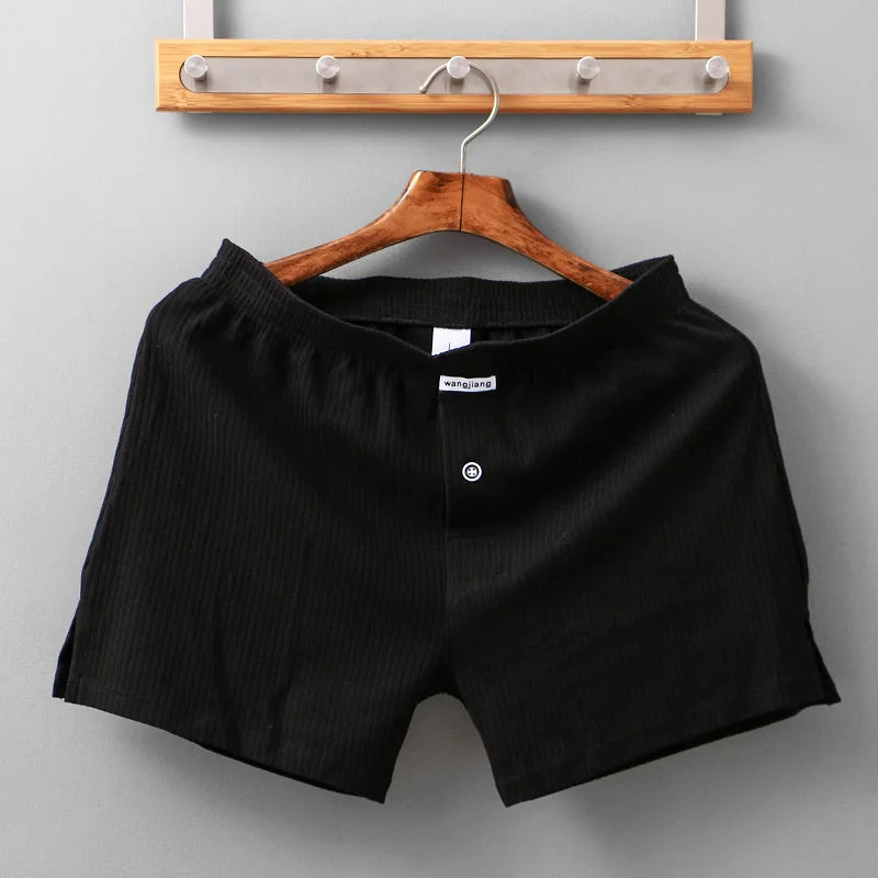 WJ Stretch Cotton Underwear Mens Boxer Shorts Threaded Aro Pants Sleepwear Loungewear Shorts Boxers Male Underpants Panties - Cottonese.com