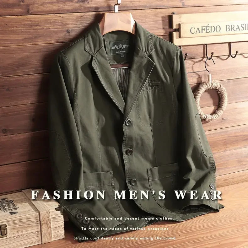European Plus Size Blazer | Italian-Inspired Business Casual Jacket | Slim Fit Cotton Blazer for Men - Cottonese.com