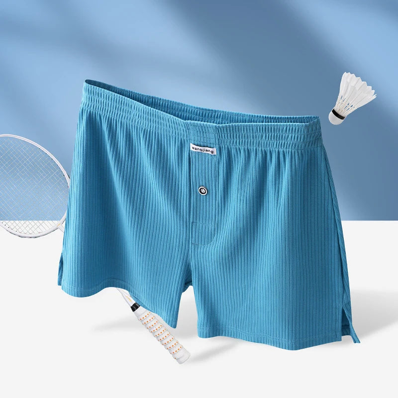 WJ Stretch Cotton Underwear Mens Boxer Shorts Threaded Aro Pants Sleepwear Loungewear Shorts Boxers Male Underpants Panties - Cottonese.com