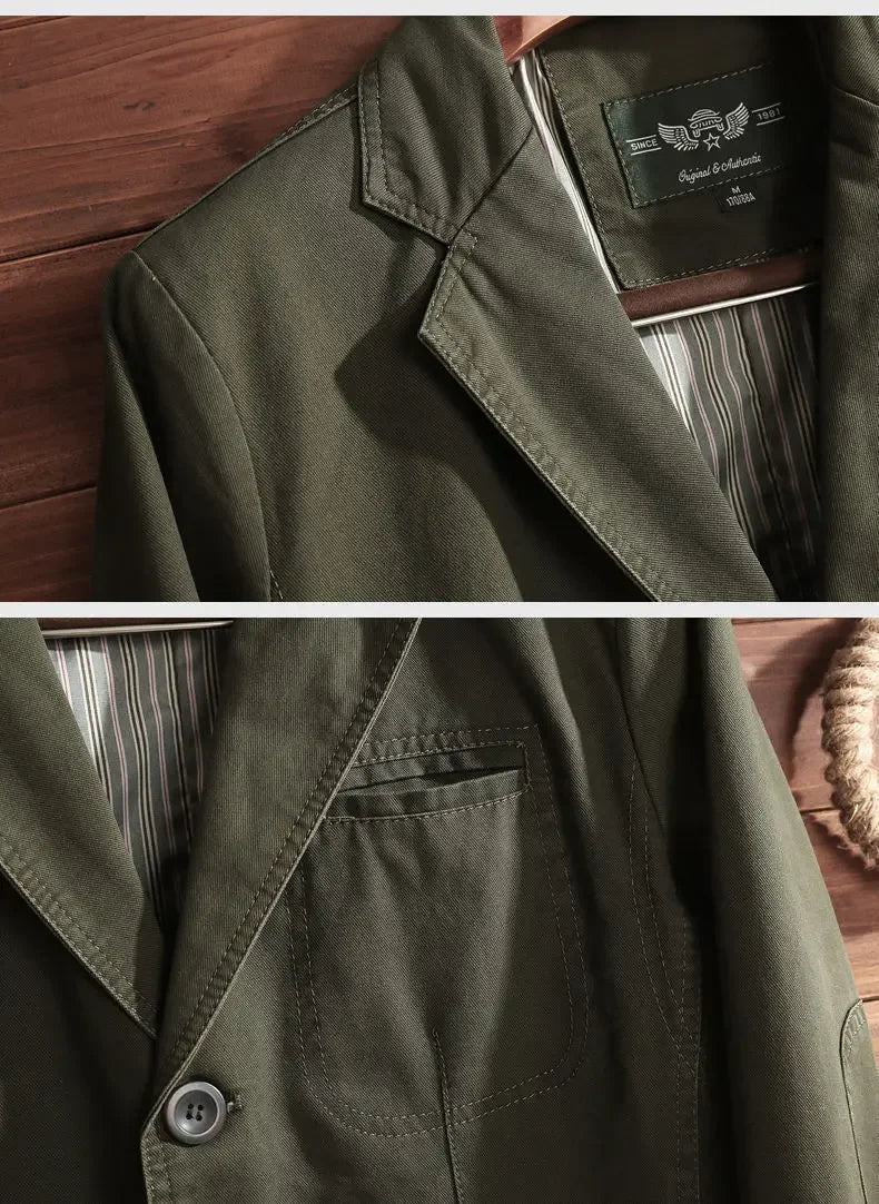 European Plus Size Blazer | Italian-Inspired Business Casual Jacket | Slim Fit Cotton Blazer for Men - Cottonese.com