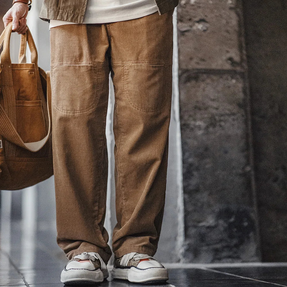 Maden Retro Multi-Pocket Corduroy Casual Pants - Cottonese.com