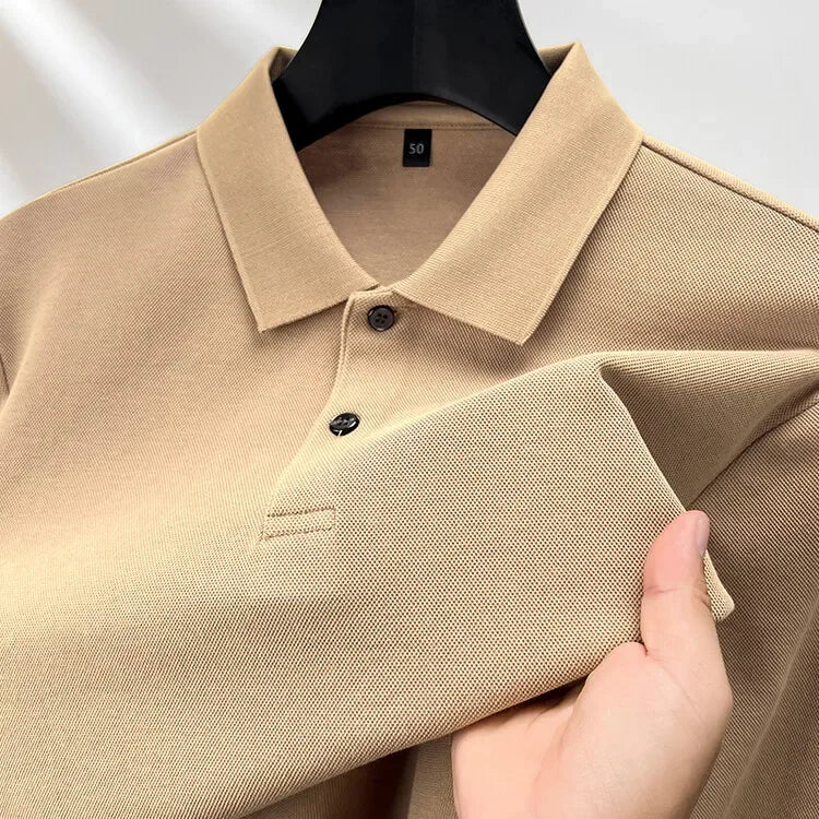 Elevate Your Casual and Active Wear with the Durable 100% Cotton Men's Long Sleeve Polo Shirt - Cottonese.com