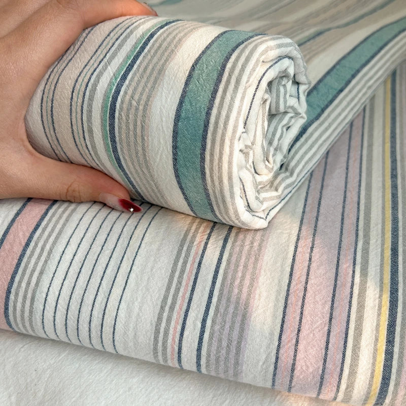 Pure Cotton Color Stripes Flat Sheet Soild Color Bed Linen Skin-friendly Adults Kids Room Bedsheet roupa de cama (No Pillowcase) - Cottonese.com
