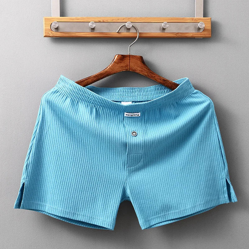 WJ Stretch Cotton Underwear Mens Boxer Shorts Threaded Aro Pants Sleepwear Loungewear Shorts Boxers Male Underpants Panties - Cottonese.com