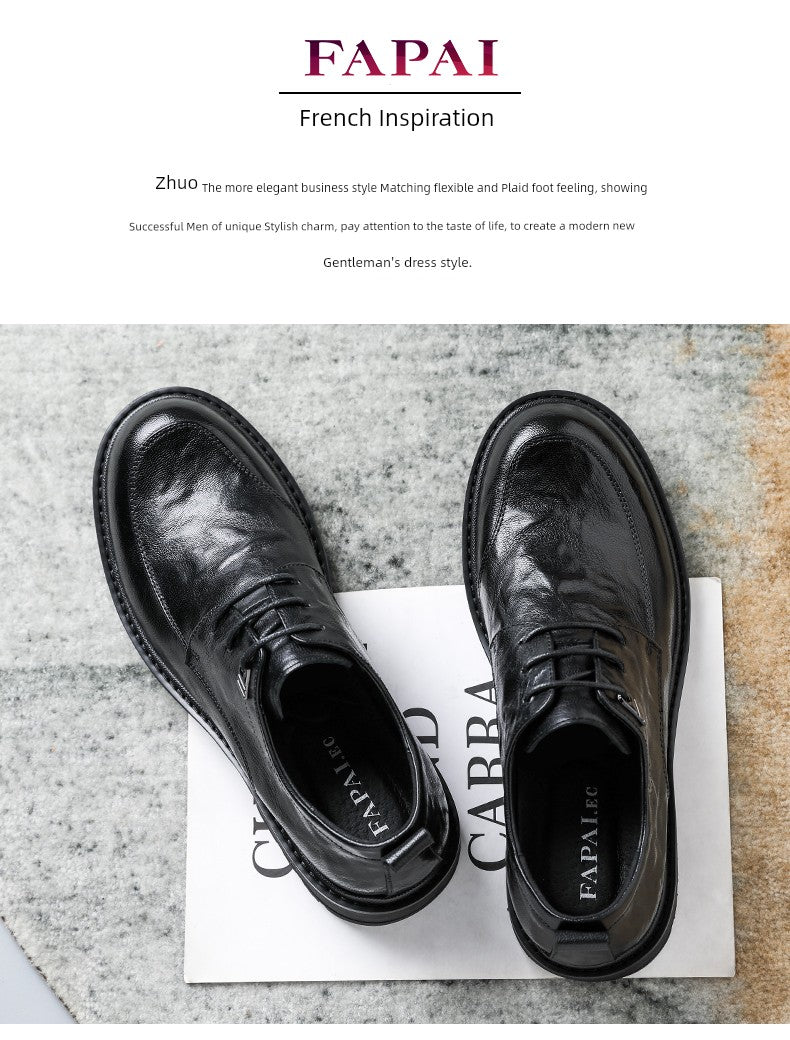 French Classic: Round-Toe Leather Oxfords - Cottonese.com