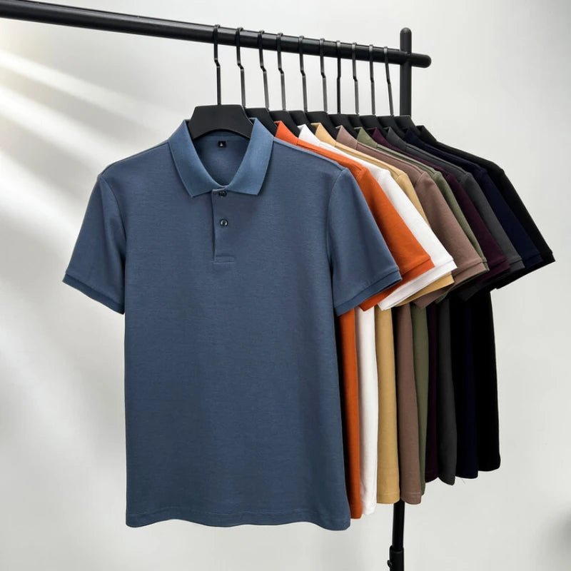 Men's 100% Cotton Polo Shirt – Casual Short Sleeve, Breathable Lapel Tee - Cottonese.com