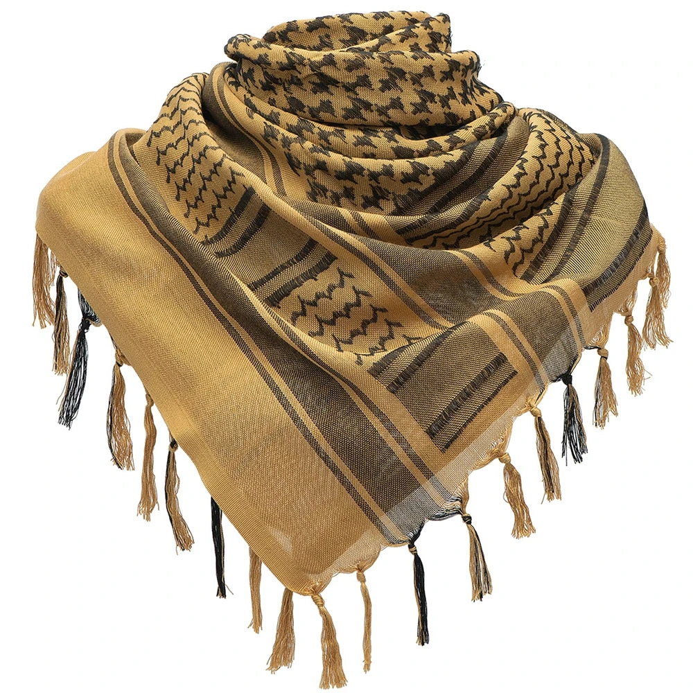 Tactical Arab Shemagh Military Scarf Outdoor Hiking Army Desert Scarves Muslim Hijab for Men Women Windproof Scarf With Tassel - Cottonese.com