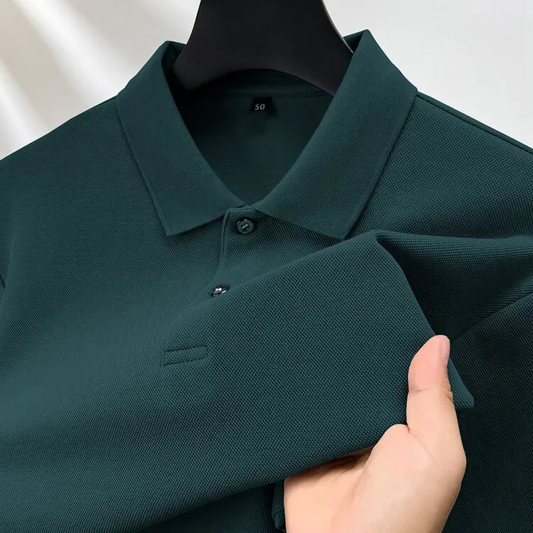 Elevate Your Casual and Active Wear with the Durable 100% Cotton Men's Long Sleeve Polo Shirt - Cottonese.com