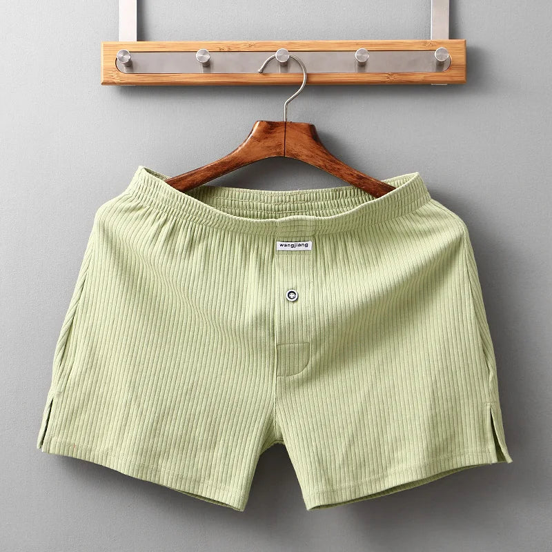 WJ Stretch Cotton Underwear Mens Boxer Shorts Threaded Aro Pants Sleepwear Loungewear Shorts Boxers Male Underpants Panties - Cottonese.com
