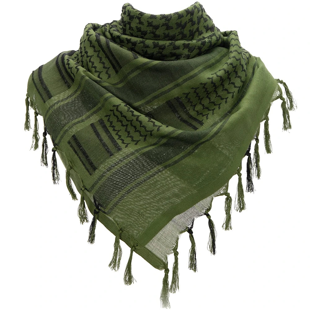 Tactical Arab Shemagh Military Scarf Outdoor Hiking Army Desert Scarves Muslim Hijab for Men Women Windproof Scarf With Tassel - Cottonese.com