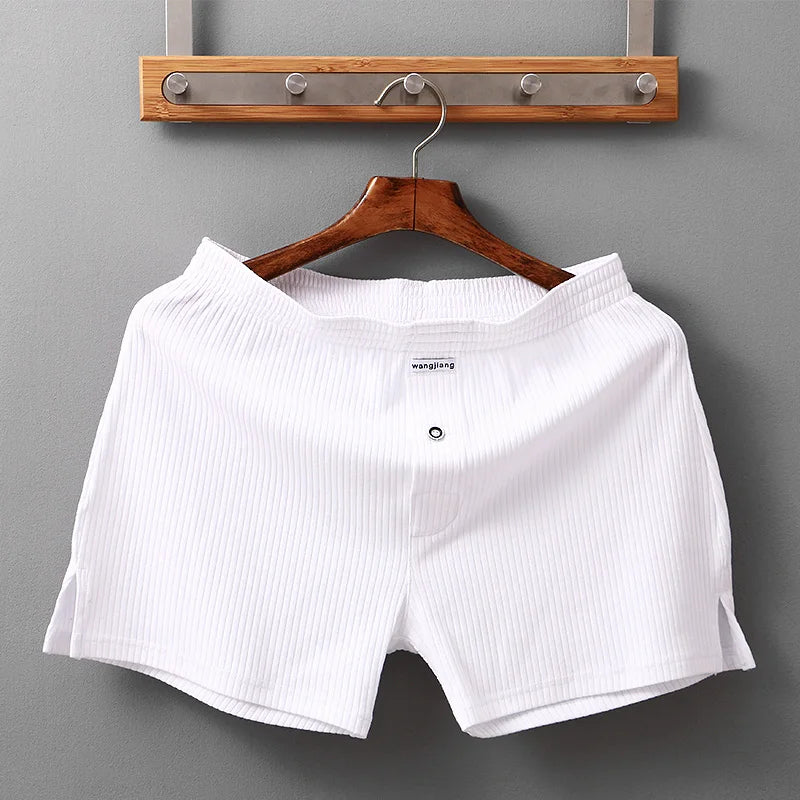WJ Stretch Cotton Underwear Mens Boxer Shorts Threaded Aro Pants Sleepwear Loungewear Shorts Boxers Male Underpants Panties - Cottonese.com