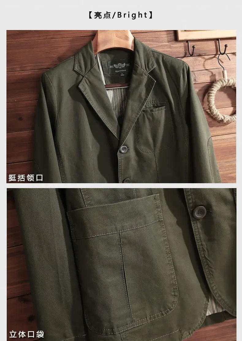 European Plus Size Blazer | Italian-Inspired Business Casual Jacket | Slim Fit Cotton Blazer for Men - Cottonese.com