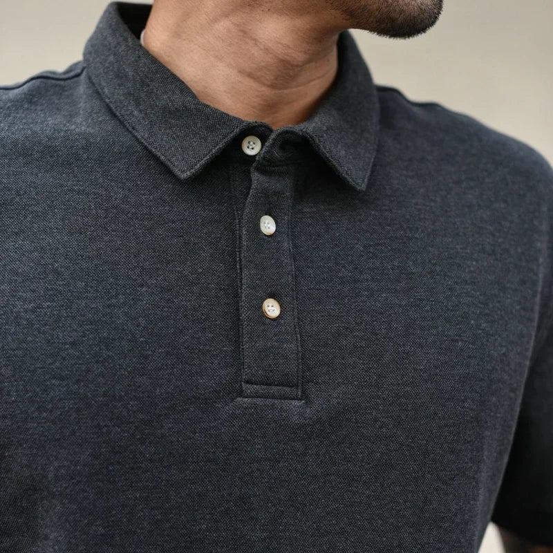 Solid Polo Shirt - Pure Cotton, Short Sleeve, Casual Loose Fit - Cottonese.com