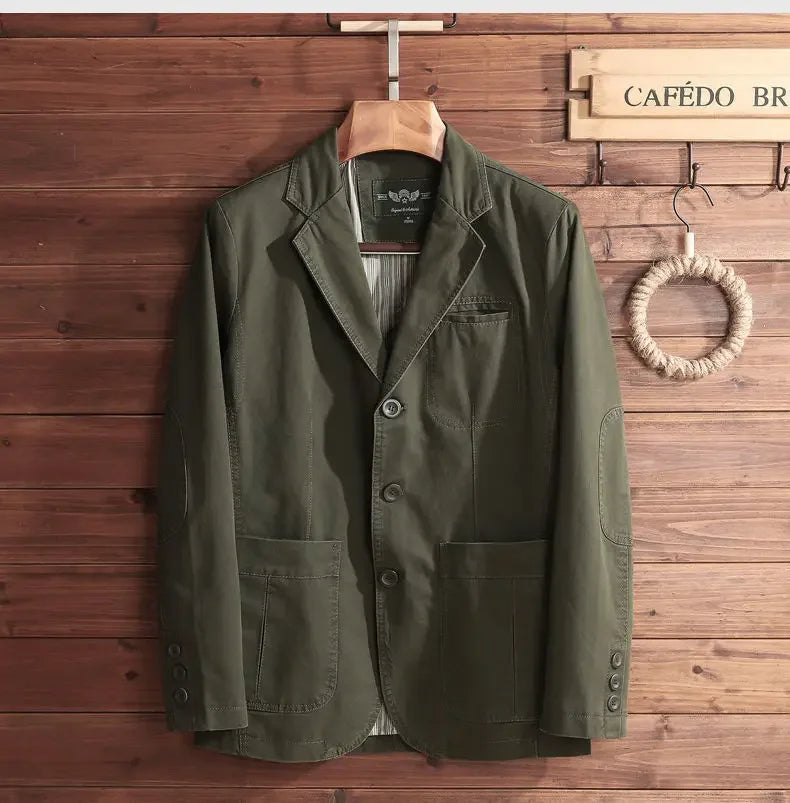 European Plus Size Blazer | Italian-Inspired Business Casual Jacket | Slim Fit Cotton Blazer for Men - Cottonese.com