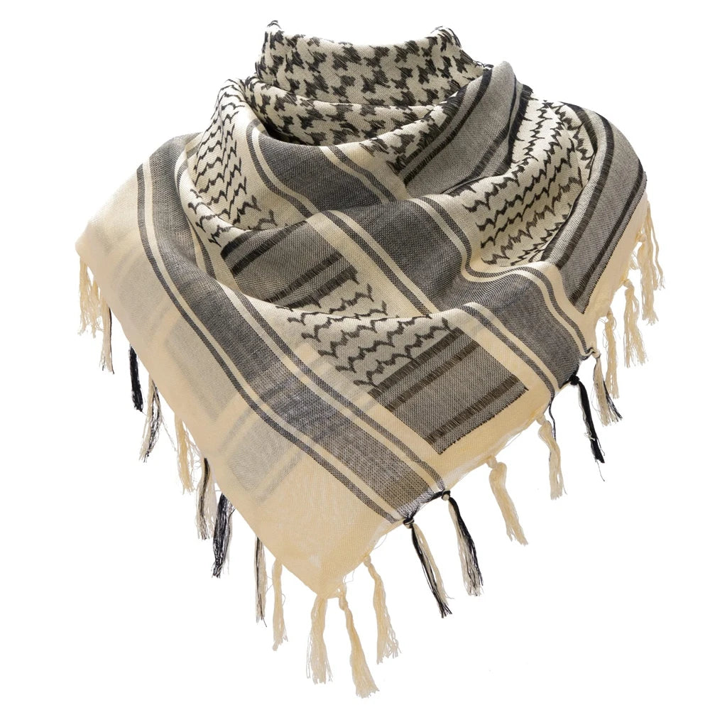 Tactical Arab Shemagh Military Scarf Outdoor Hiking Army Desert Scarves Muslim Hijab for Men Women Windproof Scarf With Tassel - Cottonese.com